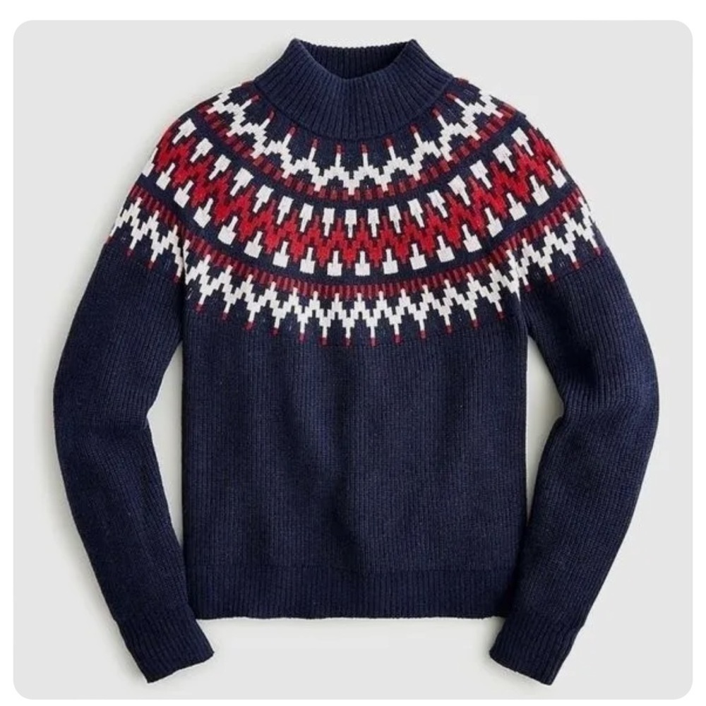 J. crew | Fair Isle mockneck pullover sweater